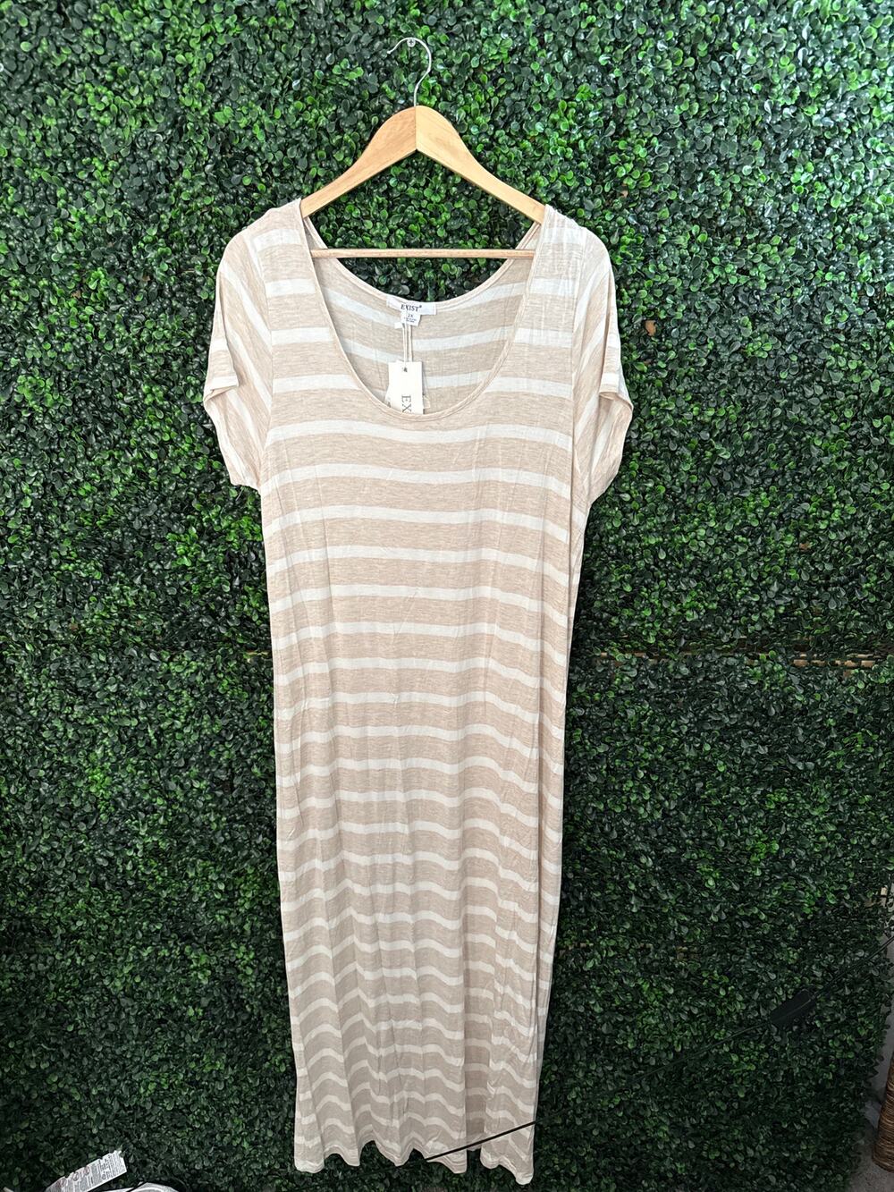 NWT Exist, Long Striped Maxi Dress, Soft Comfortable Women’s Size 2XL